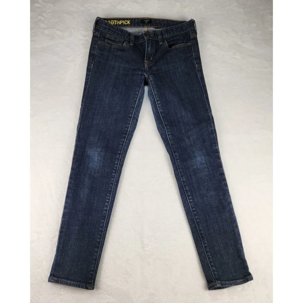 J. Crew Toothpick Skinny Jeans Womens 25 Denim Stretch Low Rise 5‎ Pocket Pants